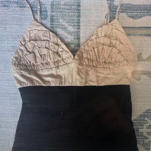 Elegant Tan and Black Women's Tank Top